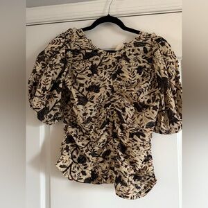NWT Ulla Johnson Ruched Puff Sleeve Blouse